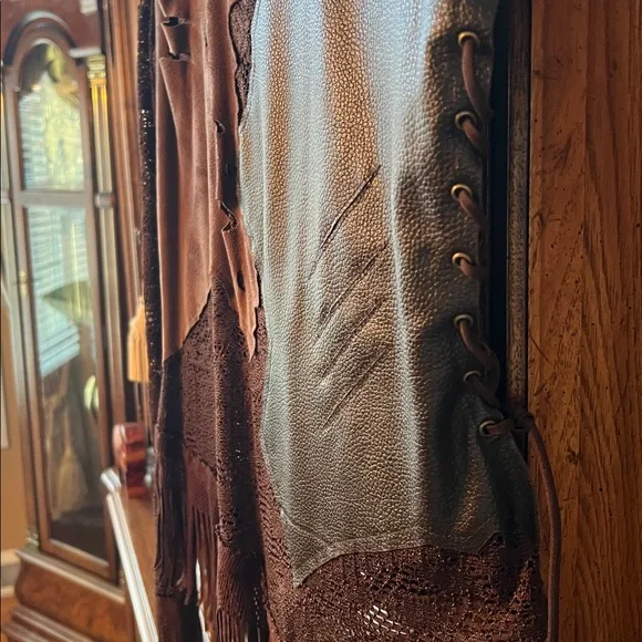 AlbertoMakaliBOHEMIANWesternEUC 2pieceFRINGE,SeudeLeatherLace.HeadTurningS:12/10 - Picture 11 of 16